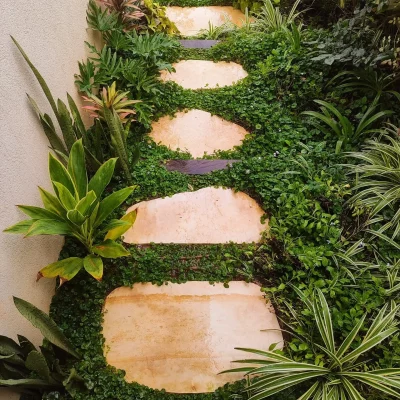 עיצוב גינה עם אדני רכבת